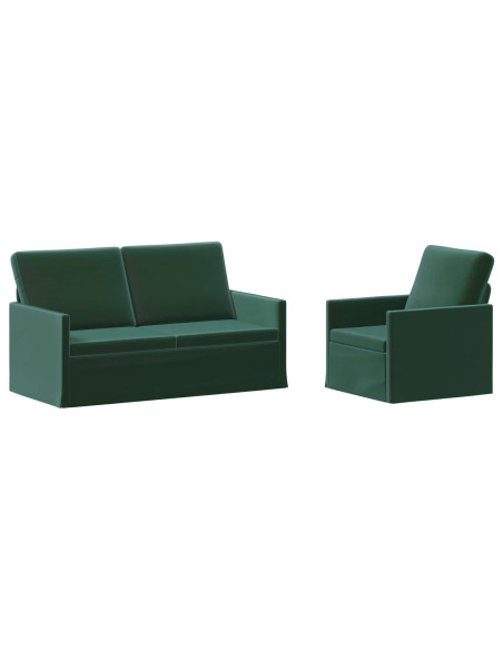 Set di divani 2 pcs Verde Scuro Velluto (V)
