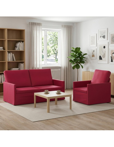 Set di divani 2 pcs Rosso Vino Velluto (V)