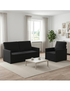 Set di divani 2 pcs Nero Velluto (V)