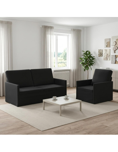 Set di divani 2 pcs Nero Velluto (V)