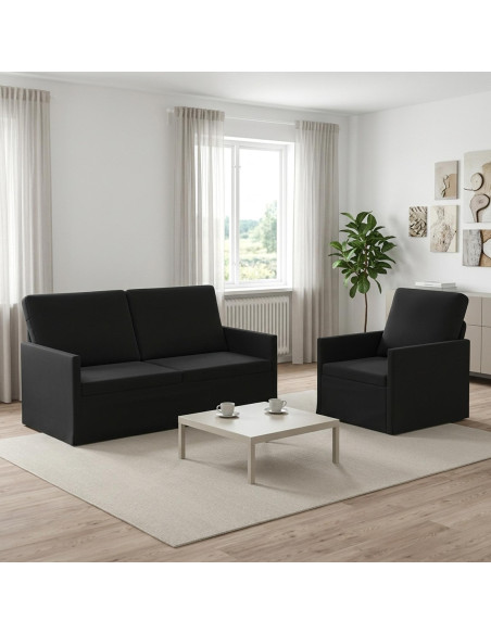 Set di divani 2 pcs Nero Velluto (V)