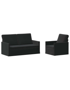 Set di divani 2 pcs Nero Velluto (V) 2