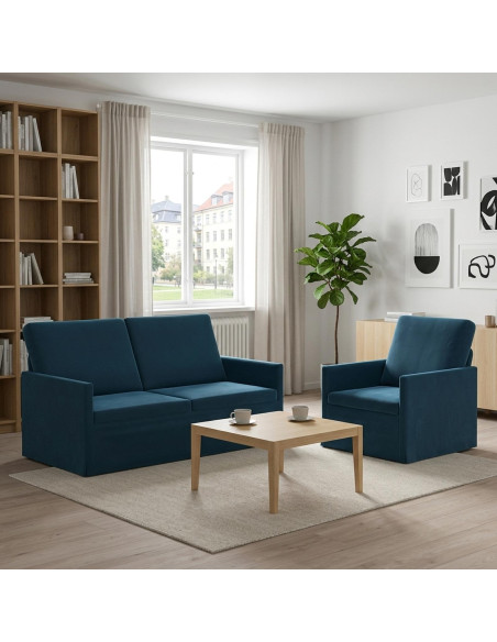 Set di divani 2 pcs Blu Velluto (V)