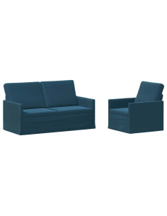 Set di divani 2 pcs Blu Velluto (V) 2