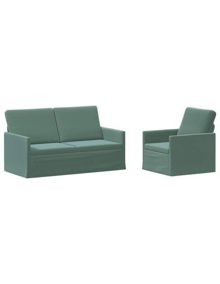 Set di divani 2 pcs Verde Mare Velluto (V)