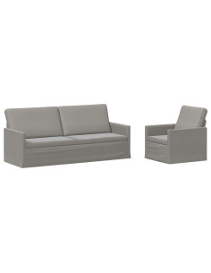 Set di divani 2 pcs Grigio Chiaro Velluto (V) 2