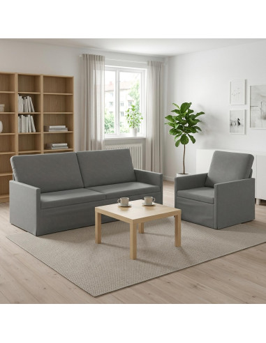 Set di divani 2 pcs Grigio Scuro Velluto (V)