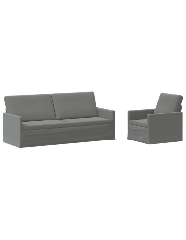 Set di divani 2 pcs Grigio Scuro Velluto (V)