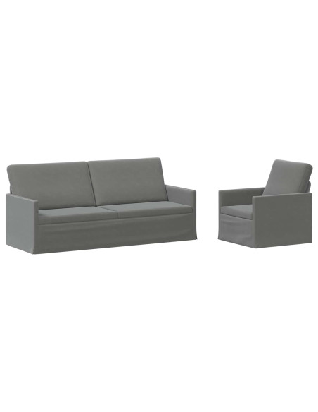 Set di divani 2 pcs Grigio Scuro Velluto (V)