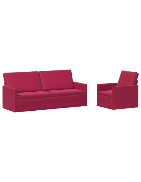 Set di divani 2 pcs Rosso Vino Velluto (V)