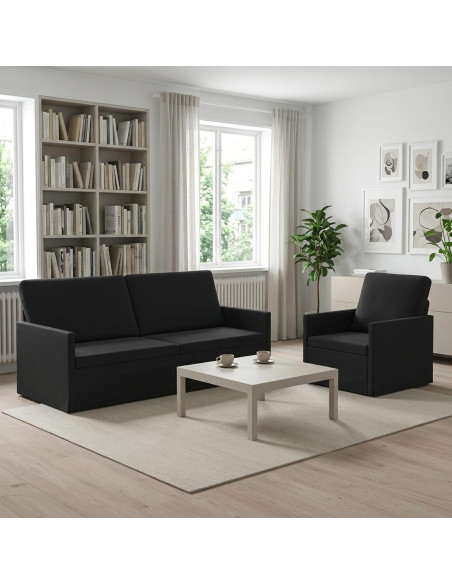 Set di divani 2 pcs Nero Velluto (V)