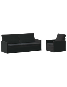 Set di divani 2 pcs Nero Velluto (V) 2