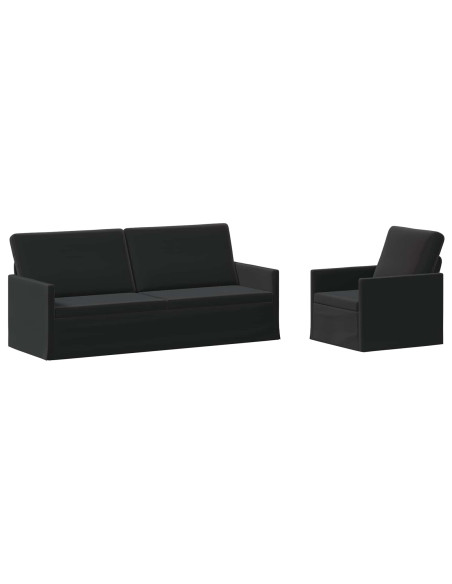 Set di divani 2 pcs Nero Velluto (V)
