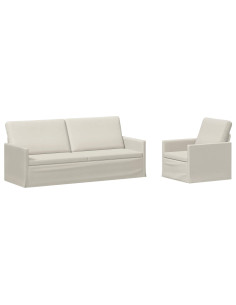Set di divani 2 pcs Crema Velluto (V) 2