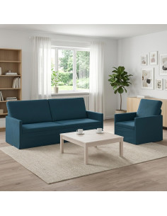 Set di divani 2 pcs Blu Velluto (V)