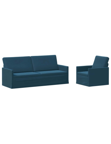 Set di divani 2 pcs Blu Velluto (V)