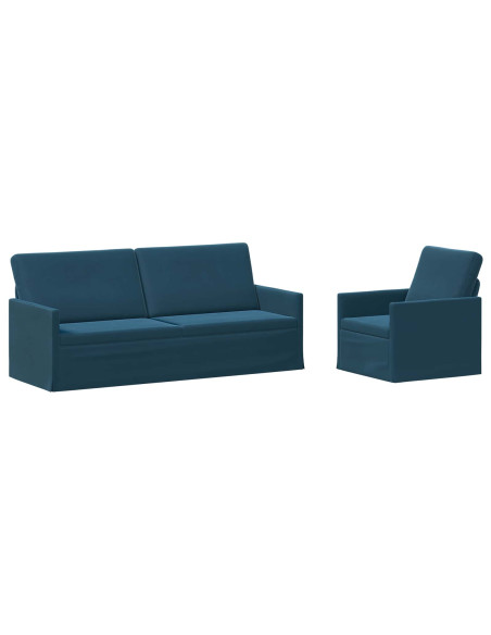 Set di divani 2 pcs Blu Velluto (V)