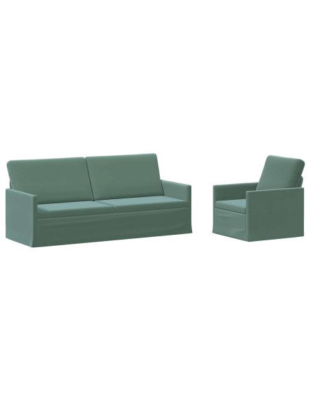 Set di divani 2 pcs Verde Mare Velluto (V)