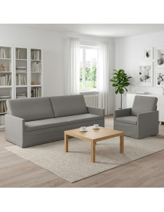 Set di divani 2 pcs Grigio Chiaro Velluto (V)