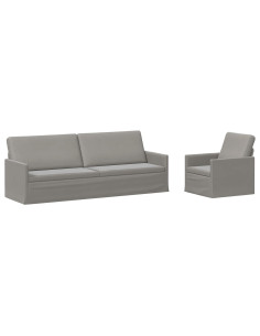Set di divani 2 pcs Grigio Chiaro Velluto (V) 2