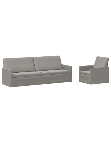 Set di divani 2 pcs Grigio Chiaro Velluto (V)