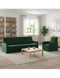 Set di divani 2 pcs Verde Scuro Velluto (V)