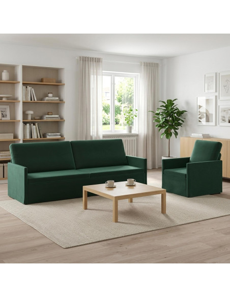 Set di divani 2 pcs Verde Scuro Velluto (V)