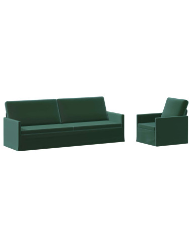 Set di divani 2 pcs Verde Scuro Velluto (V)