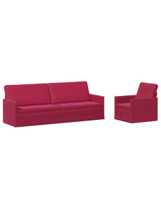 Set di divani 2 pcs Rosso Vino Velluto (V) 2