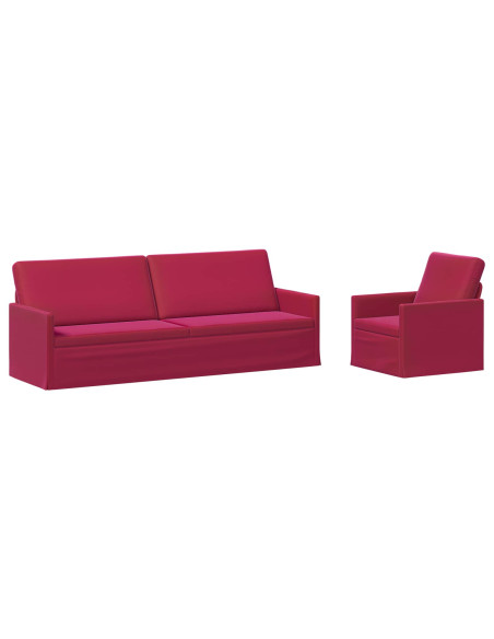 Set di divani 2 pcs Rosso Vino Velluto (V)