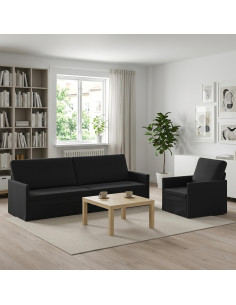 Set di divani 2 pcs Nero Velluto (V)