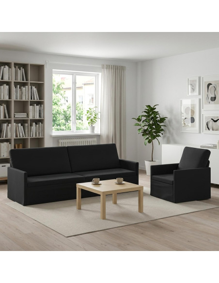 Set di divani 2 pcs Nero Velluto (V)