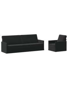 Set di divani 2 pcs Nero Velluto (V) 2
