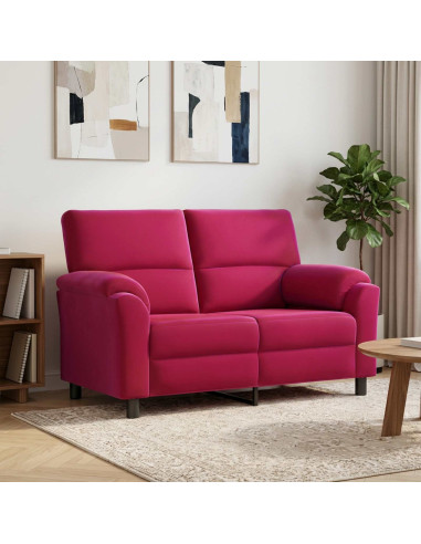 Divano Rosso Vino 154 x 85 x 93 cm Velluto