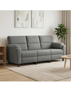 Divano Grigio Scuro 214 x 85 x 93 cm Velluto