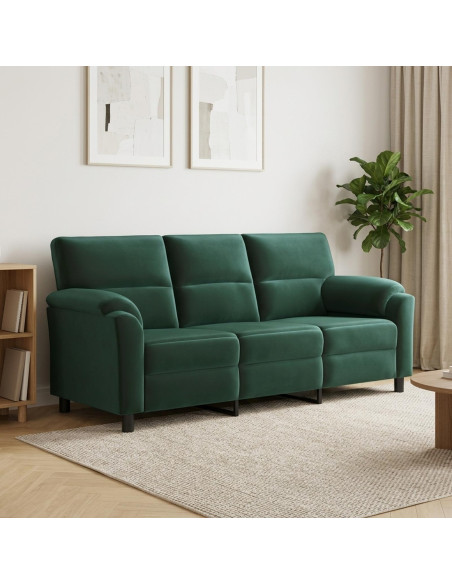 Divano Verde Scuro 214 x 85 x 93 cm Velluto
