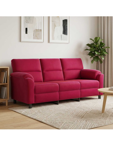 Divano Rosso Vino 214 x 85 x 93 cm Velluto