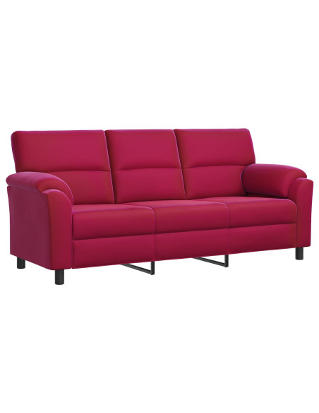 Divano Rosso Vino 214 x 85 x 93 cm Velluto
