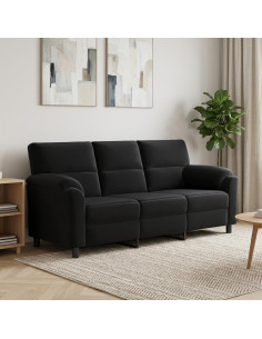 Divano Nero 214 x 85 x 93 cm Velluto