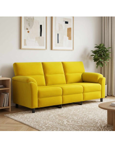 Divano Giallo 214 x 85 x 93 cm Velluto