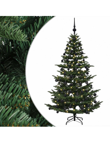 Albero di Natale artificiale con palline 210 cm 300 LED
