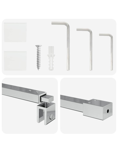 Barra stabilizzatrice doccia 70-120 cm per vetro 6/8 mm Cromato