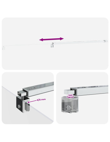 Barra stabilizzatrice doccia 70-120 cm per vetro 6/8 mm Cromato