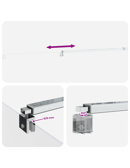 Barra stabilizzatrice doccia 70-120 cm per vetro 6/8 mm Cromato