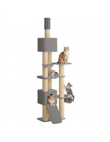 Albero tiragraffi da pavimento a soffitto con palo in sisal