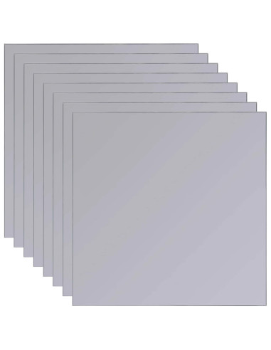 Specchi 8 pz Argento 20,5 x 20,5 x 0,4 cm Vetro di alta qualità