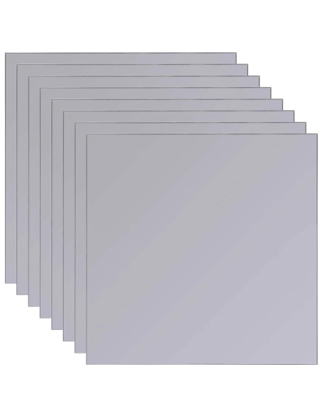 Specchi 8 pz Argento 20,5 x 20,5 x 0,4 cm Vetro di alta qualità