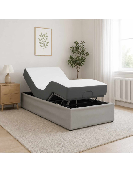 Telaio Letto Elettrico Regolabile Grigio Chiaro