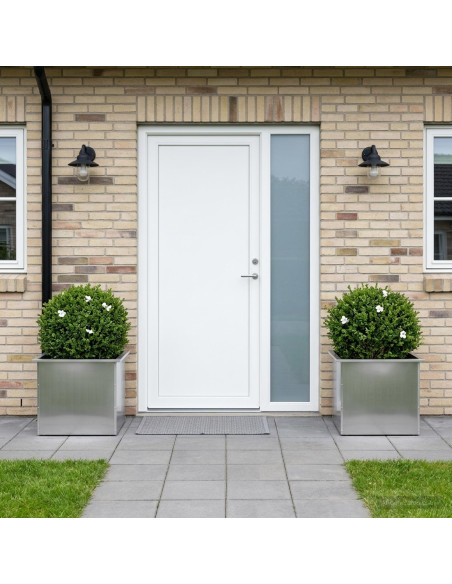 Fioriera da giardino con LED 2 pz Argento 50 x 60 x 48 cm