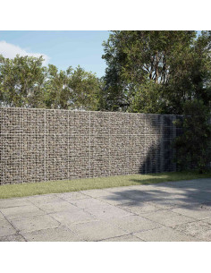 Gabione con filo da 3,5 mm e rete da 5x2,5 cm 500x20x150 cm